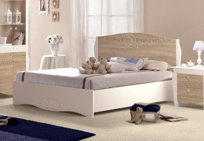 Двуспальная кровать "Гефест" (белый/сон.) без каркаса, 140х200