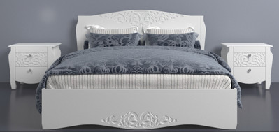 Двуспальная кровать "Гефест" (белый) без каркаса, 140х200