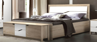 Двоспальне ліжко "Домініка" (сонома/білий) без каркасу, 140х200