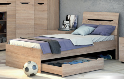 Односпальне ліжко "Аякс" (сонома\венге), 80х200